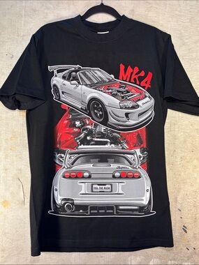 Supra Black MK4 Graphic Tee with Red Accents